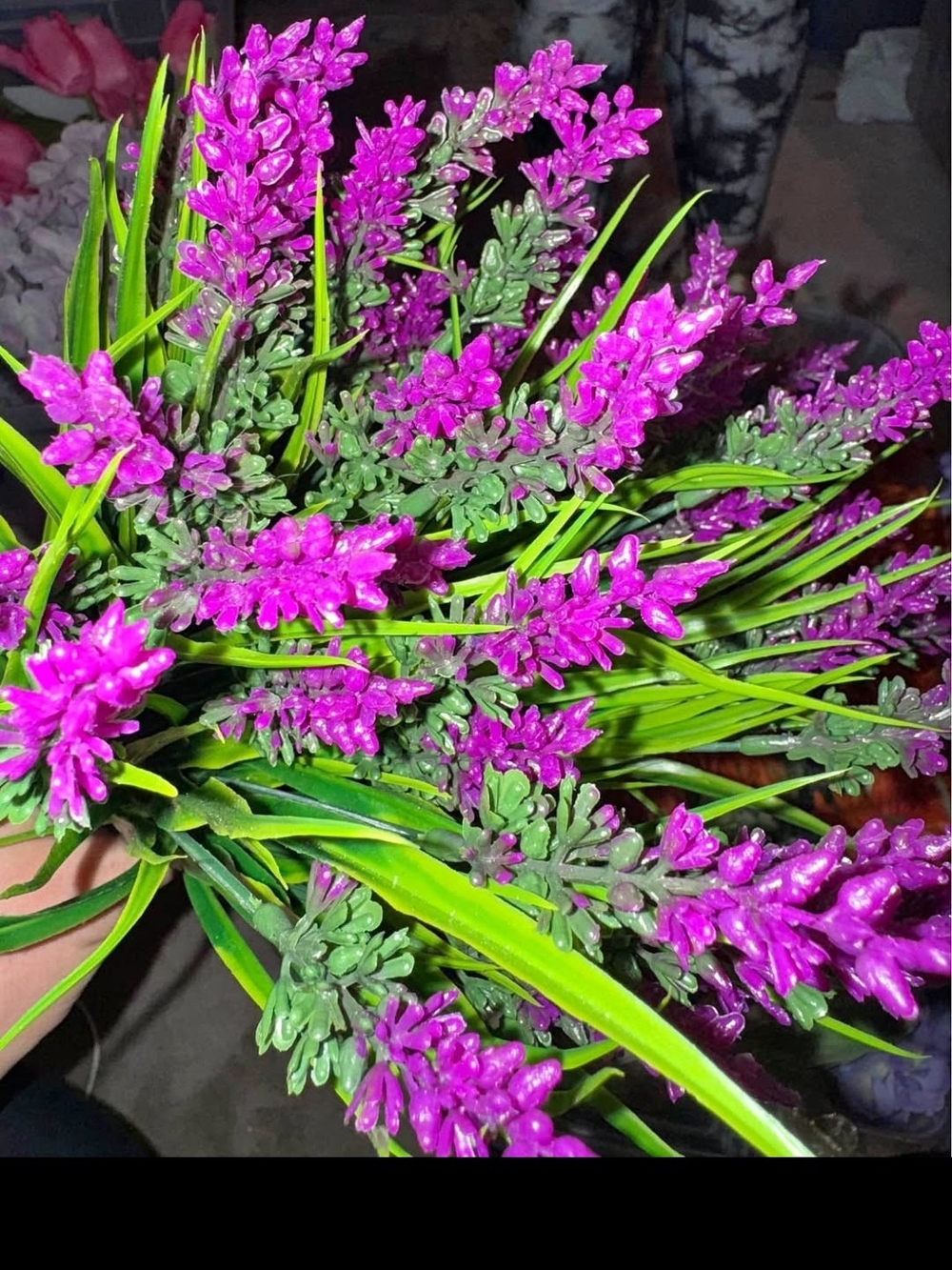 Unbranded Purple Artificial Lavender Bouquet - Lifelike Home Accent